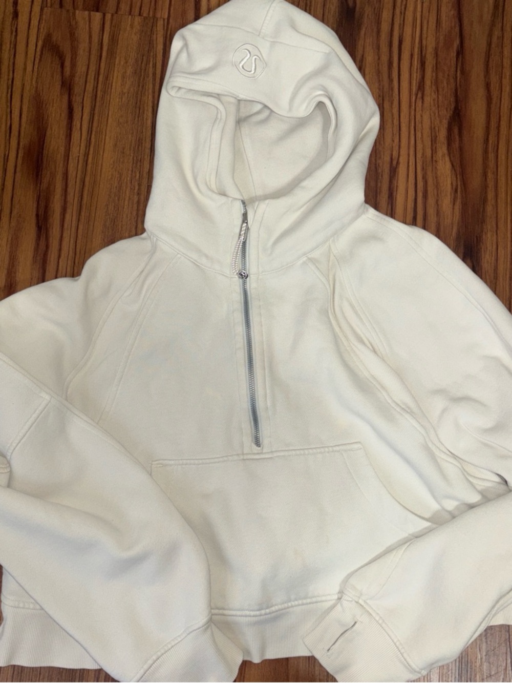 lululemon athletica Men's Cream Half-Zip Hoodie Sweater